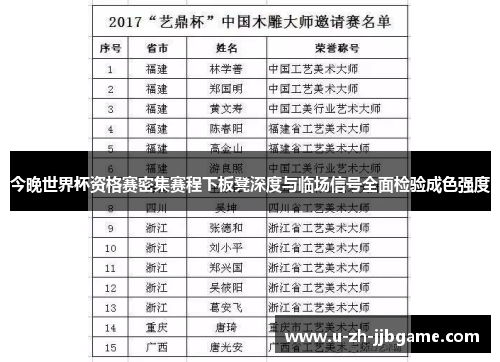 今晚世界杯资格赛密集赛程下板凳深度与临场信号全面检验成色强度